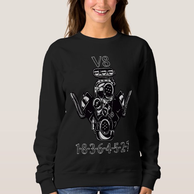V8 Car Tuning Engine Workshop  3 Sweatshirt (Front)
