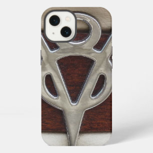 V8 Chrome Emblem Leather and Wood iPhone 13 Case