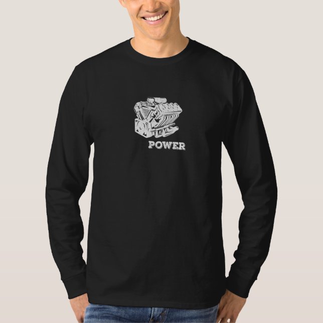 V8 Engine Block For Eight Cylinder Car Fans T-Shirt (Front)
