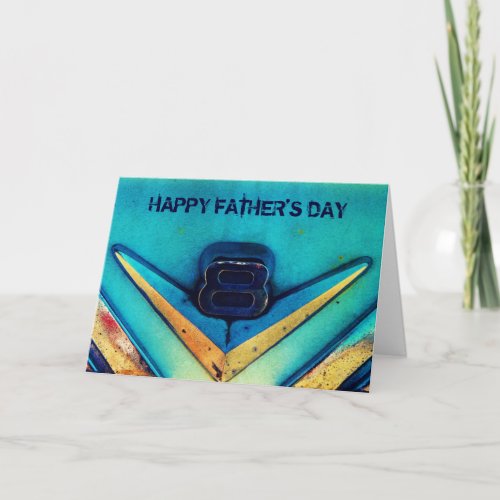 V8 Engine Happy Fathers Day for Mechanic Card