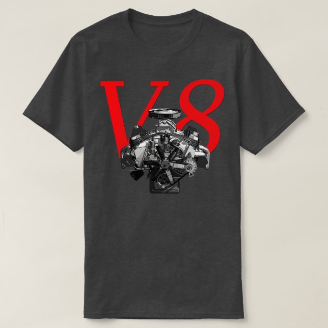 V8 Engine Muscle  Big Block T-Shirt (Design Front)