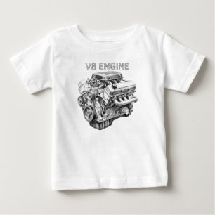 V8 engine pencil sketch drawing baby T-Shirt