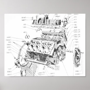 AB117 LS9 SUPERCHARGED ENGINE CAR POSTER Photo Poster Print Art * All Sizes 