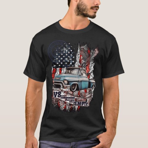 V8 Legendary Pickup GMC 100 American funny pig gif T_Shirt
