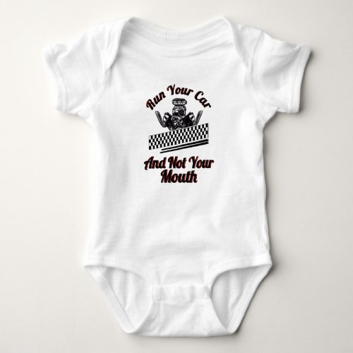 V8 Motor Racing Auto Mechanic Race Car Fan Drag Baby Bodysuit