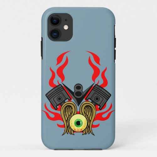 V8 Piston Heads Flying Eye iPhone 11 Case