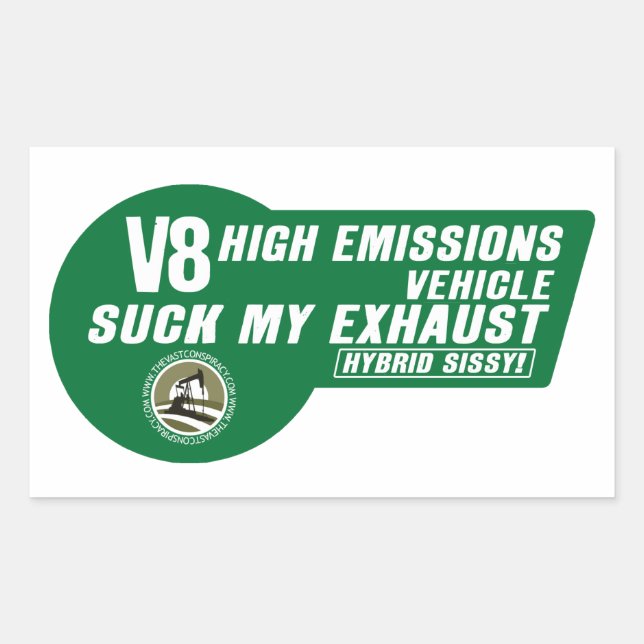 V8 SUV Sticker (Green on White 4 pack (Front)