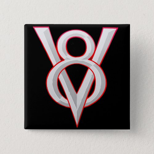 V8 symbol pinback button