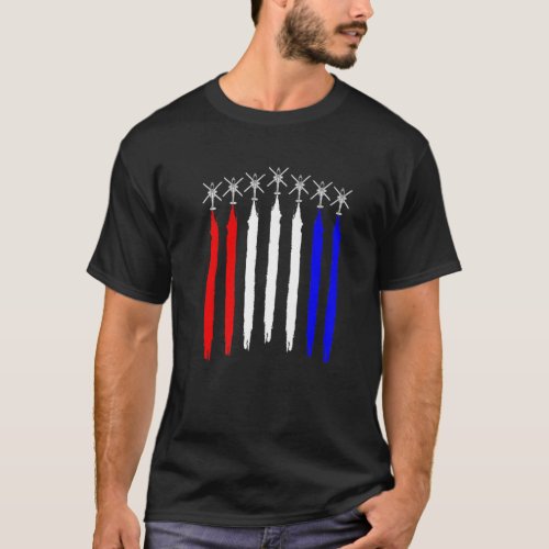 V_22 Osprey Helicopter Red White Blue Contrails Os T_Shirt