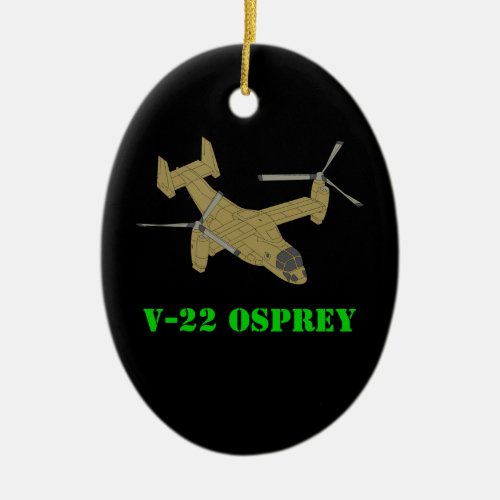 V_22 Osprey Plane Aircraft Art Design Ceramic Ornament