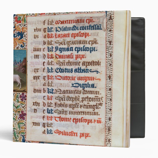 V.25-3 Fol.12v The Month of December Binder (Front/Inside)