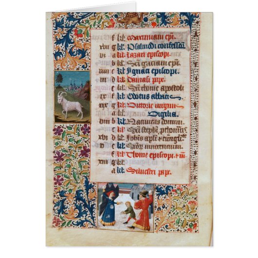 V.25-3 Fol.12v The Month of December Cards (Front)