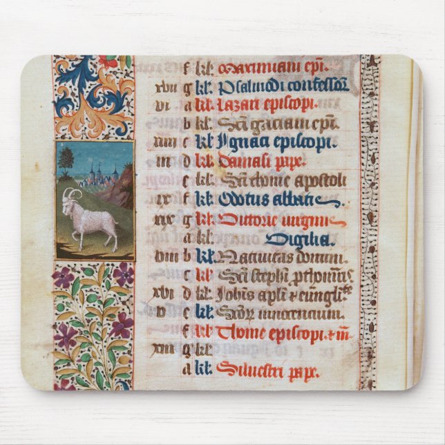 V.25-3 Fol.12v The Month of December Mouse Pad (Front)