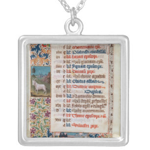 V.25-3 Fol.12v The Month of December Silver Plated Necklace