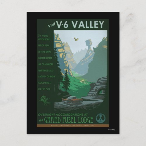 V_6 Valley Illustration Postcard