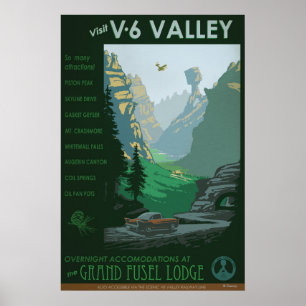 V-6 Valley Illustration Poster