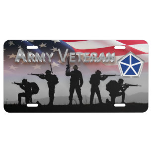 V Armored Corps Army Veteran License Plate