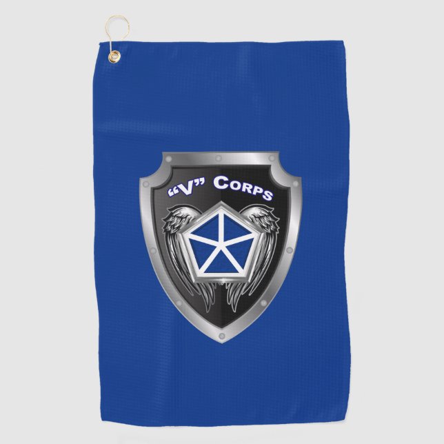 V Armored Corps Customized Shield Golf Towel (Front)