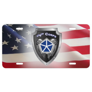 V Armored Corps Customized Shield License Plate