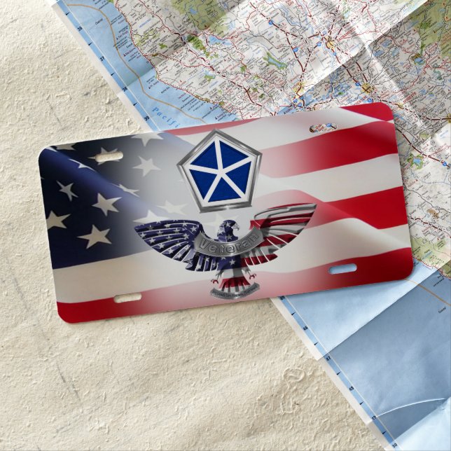 V Armored Corps Eagle  License Plate (In Situ)