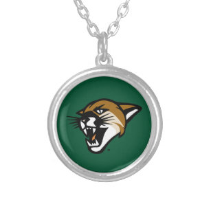 V-Cat Head Silver Plated Necklace