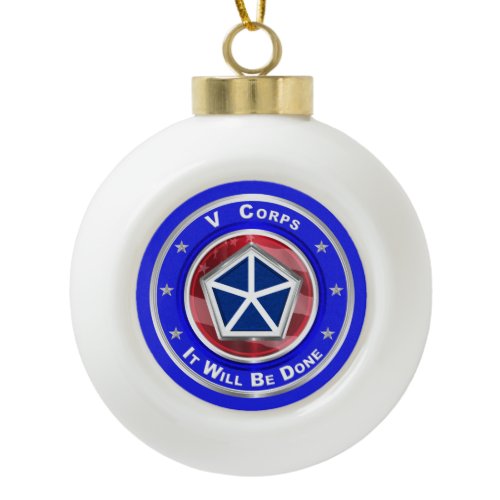 V Corps Christmas Keepsake Ceramic Ball Christmas Ornament