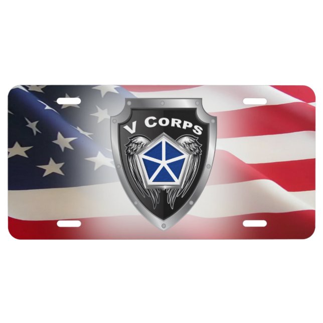 V Corps  License Plate (Front)