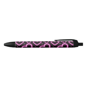 V-Day Pink Neon Hearts Pen