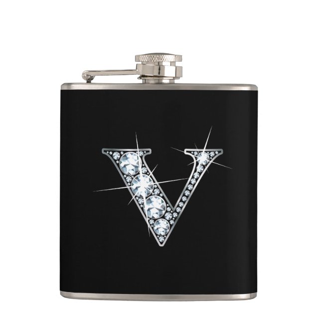 V "Diamond Bling" Flask (Front)