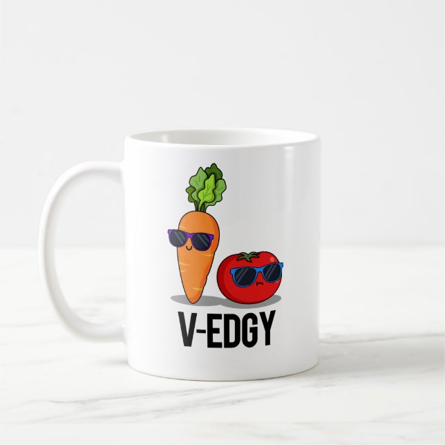 V-Edgy Funny Veggie Pun  Coffee Mug (Left)
