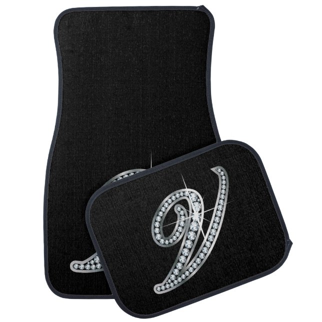 V Faux-"Diamond Bling" Car Mat (Set)