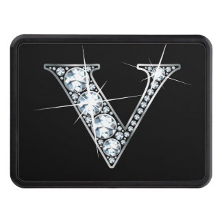 V Faux-"Diamond Bling" Trailer Hitch Cover