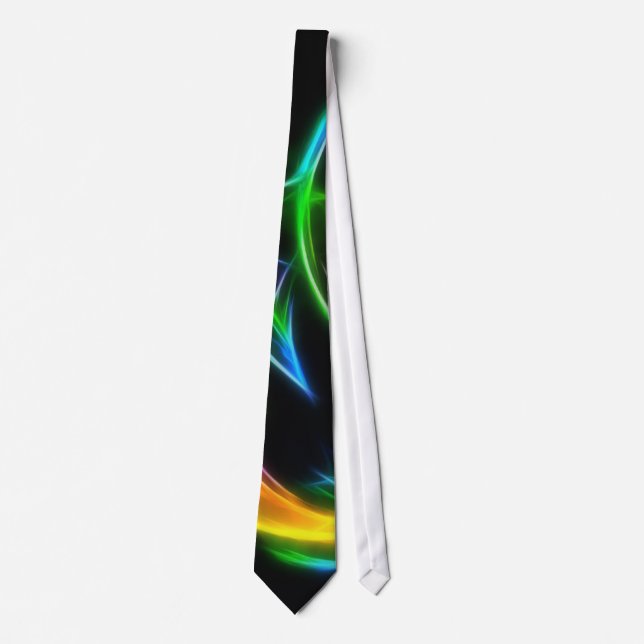 V Flame - Colorful Fractal Flame Neck Tie (Front)