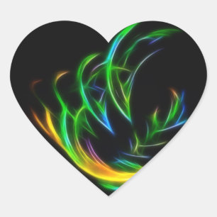 V Flame Heart Sticker