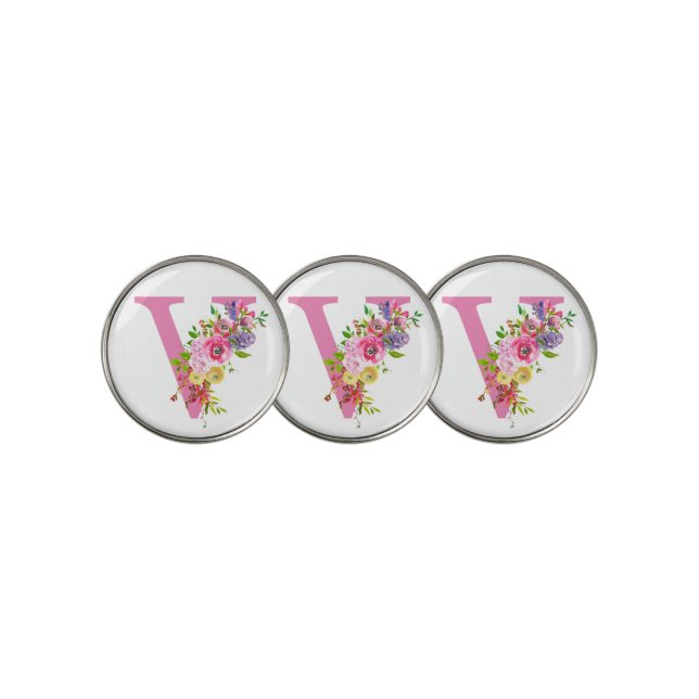 V Floral Golf Ball Marker (3 Up)