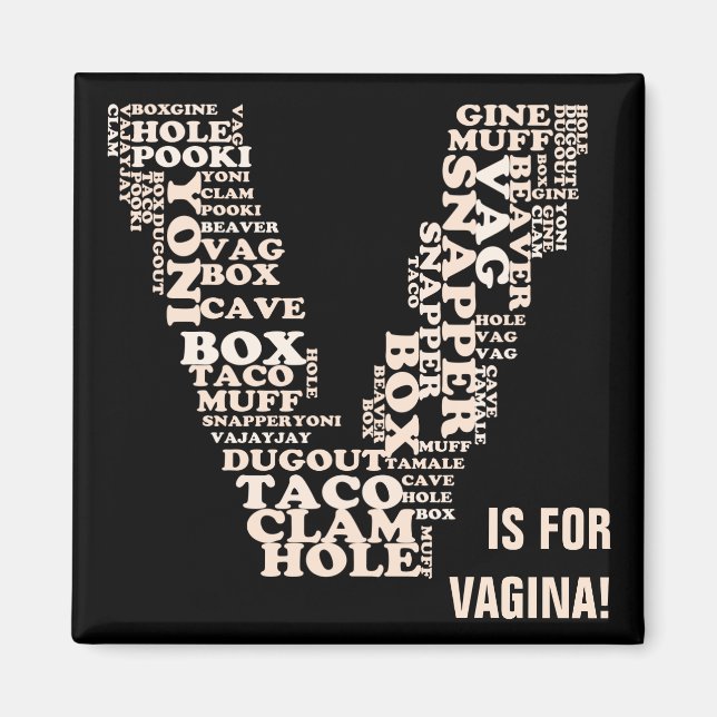 V for vagina victory in Michigan Magnet (Front)