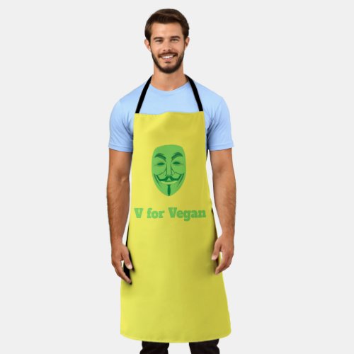 V for vegan apron