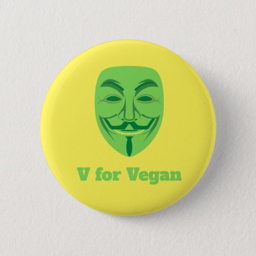 V for vegan button