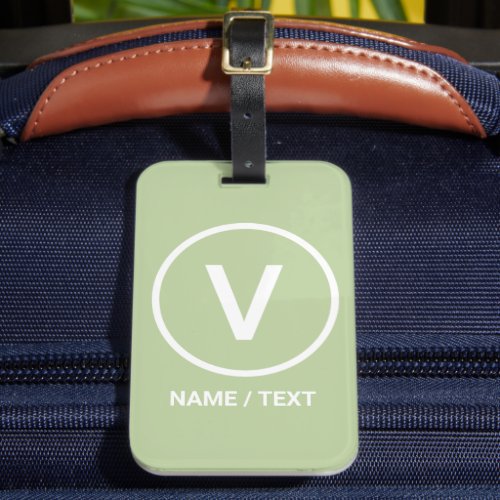 V for Vegan diet logo natural branding Luggage Tag