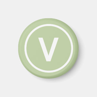 V for Vegan diet logo natural personalized Magnet