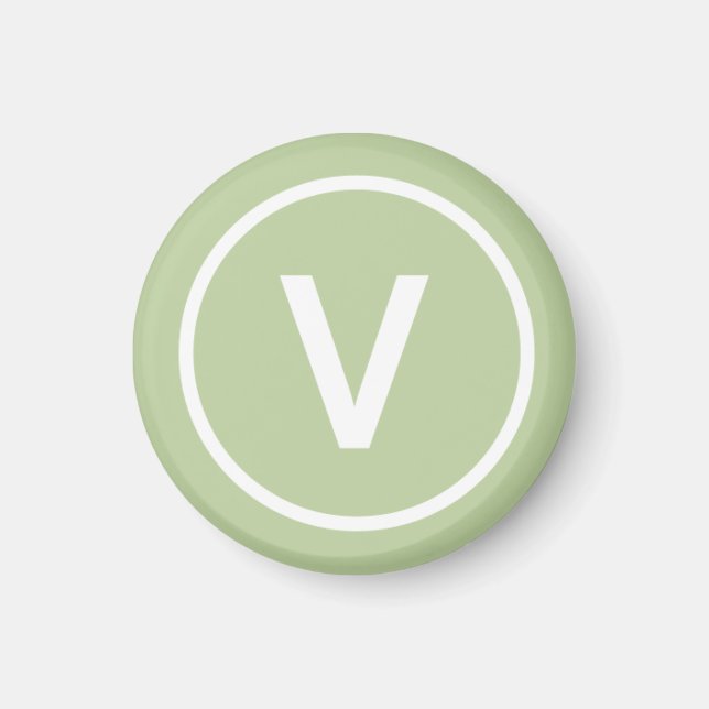 V for Vegan diet logo natural personalized Magnet (Front)