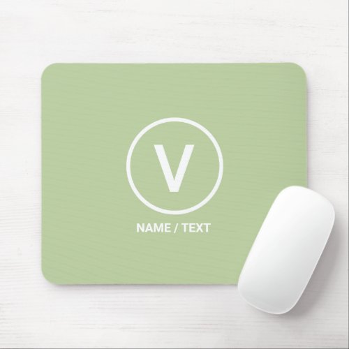 V for Vegan diet logo natural personalized  Mouse Pad