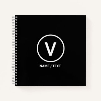 V for Vegan diet logo natural personalized Noteboo Notebook