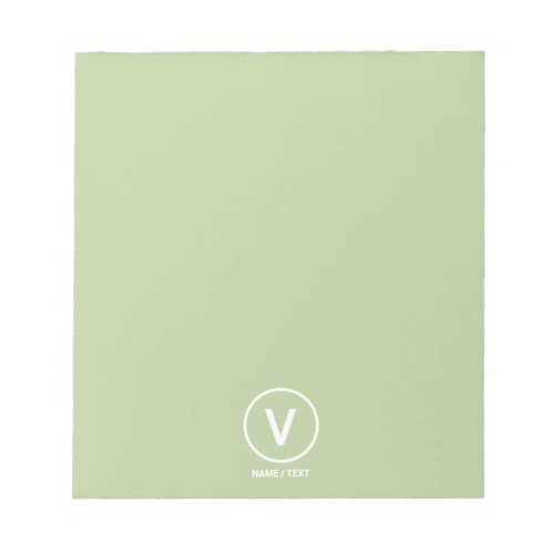 V for Vegan diet logo natural personalized Notepad