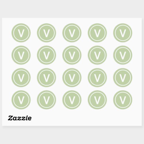 V for Vegan diet natural branding personalize  Classic Round Sticker