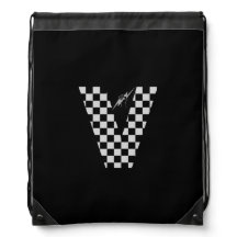 " V " for Victory Drawstring Bag
