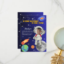  V For Victory V For Fun Astronaut Boy Birthday 