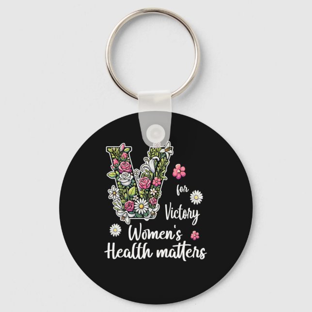 V For Victory; Women's Health S  Keychain (Front)