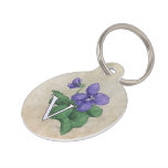 V For Violet Flower Alphabet Monogram Pet Id Tag at Zazzle