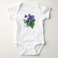 V for Violets Flower Monogram